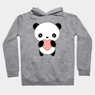 Kawaii Cute Panda Bear With Heart T-Shirt Hoodie